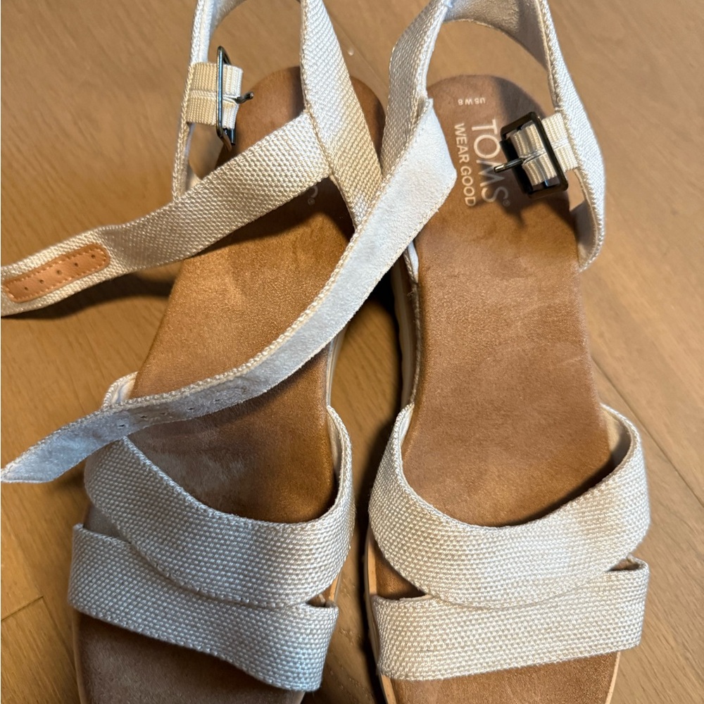 TOMS Diana espadrille Tan and Cream Sandals